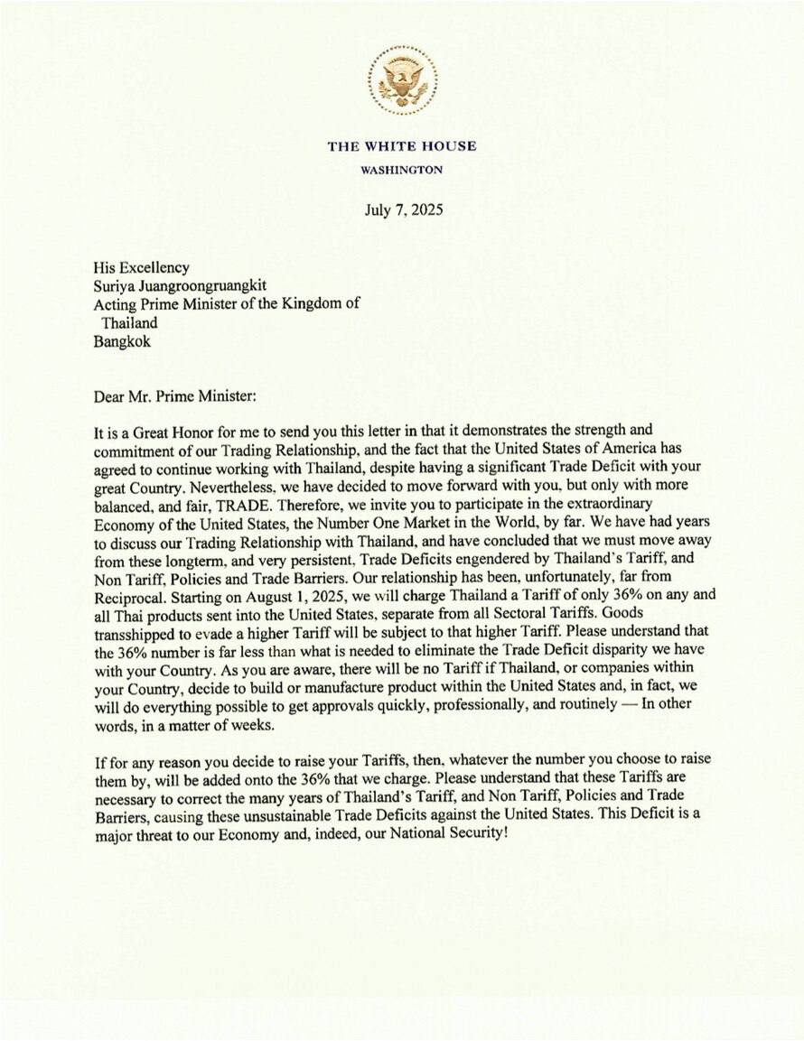 США вводит пошлины на товары из Таиланда