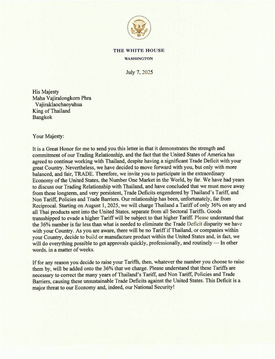 США вводит пошлины на товары из Таиланда