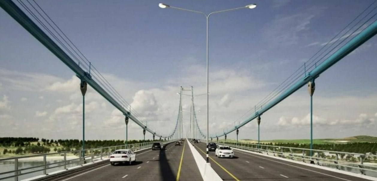 Строительство подвесного моста в Таиланде