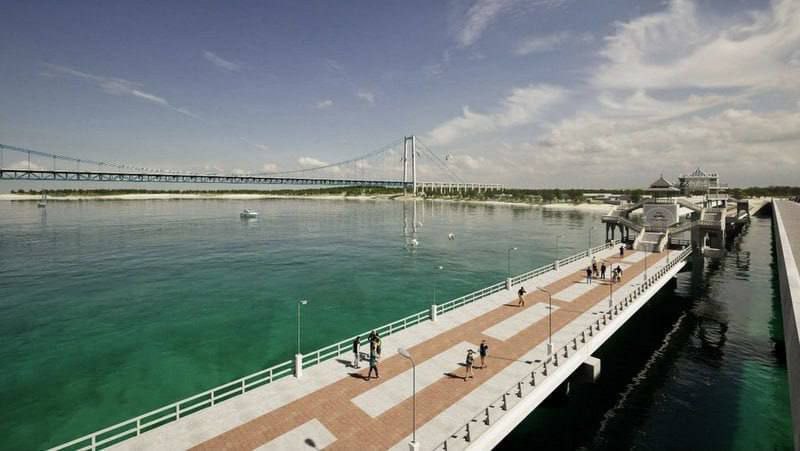 Строительство подвесного моста в Таиланде
