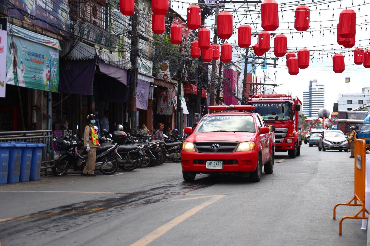 Учебный пожар на рынке в Пхукете