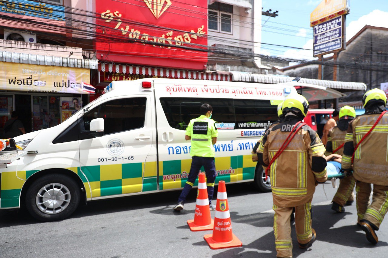 Учебный пожар на рынке в Пхукете