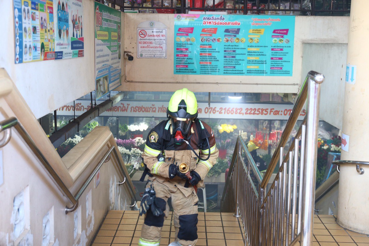 Учебный пожар на рынке в Пхукете