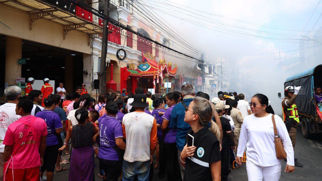 Учебный пожар на рынке в Пхукет-Тауне