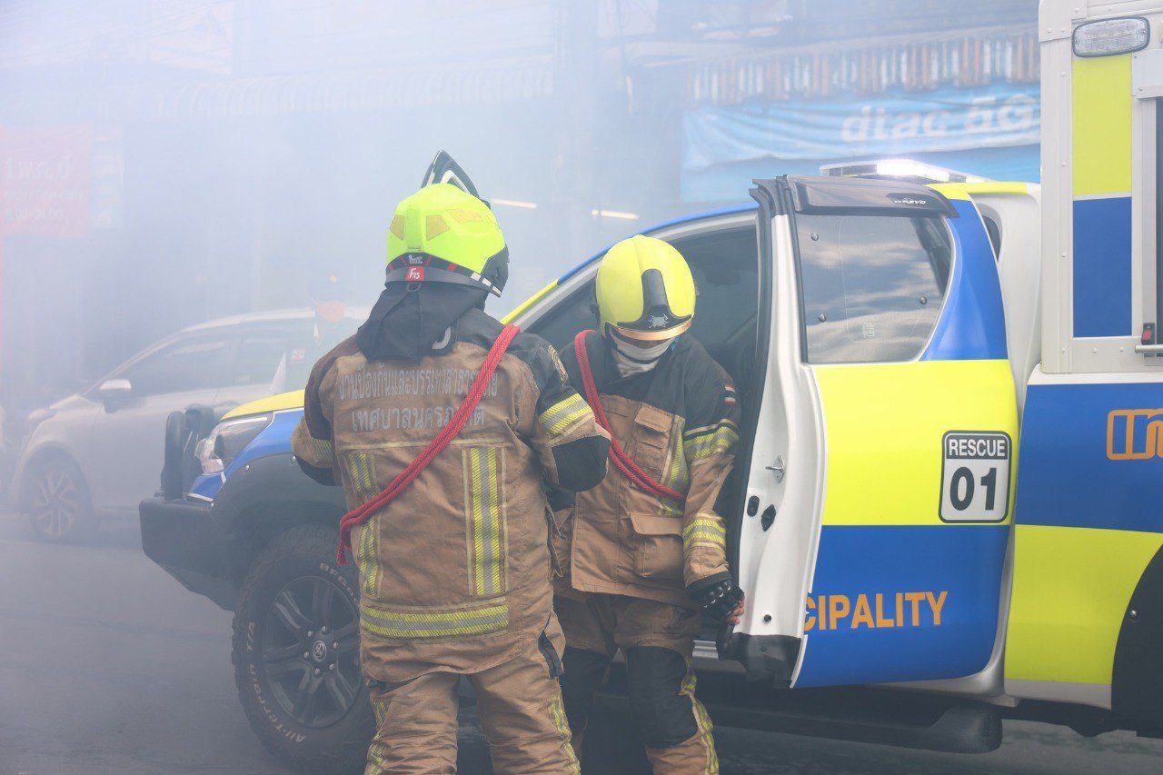 Учебный пожар на рынке в Пхукет-Тауне