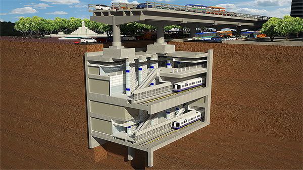 Строительство станции метро в Таиланде