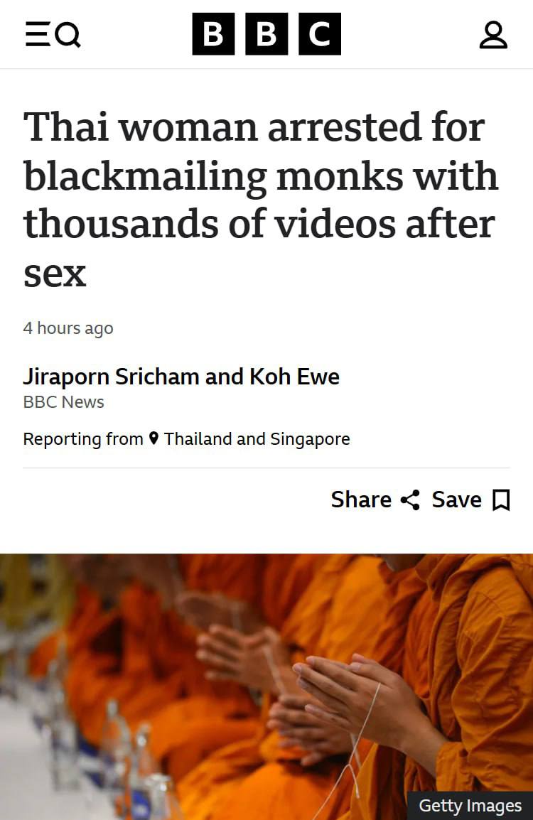 Шокирующий шантаж монахов в Таиланде