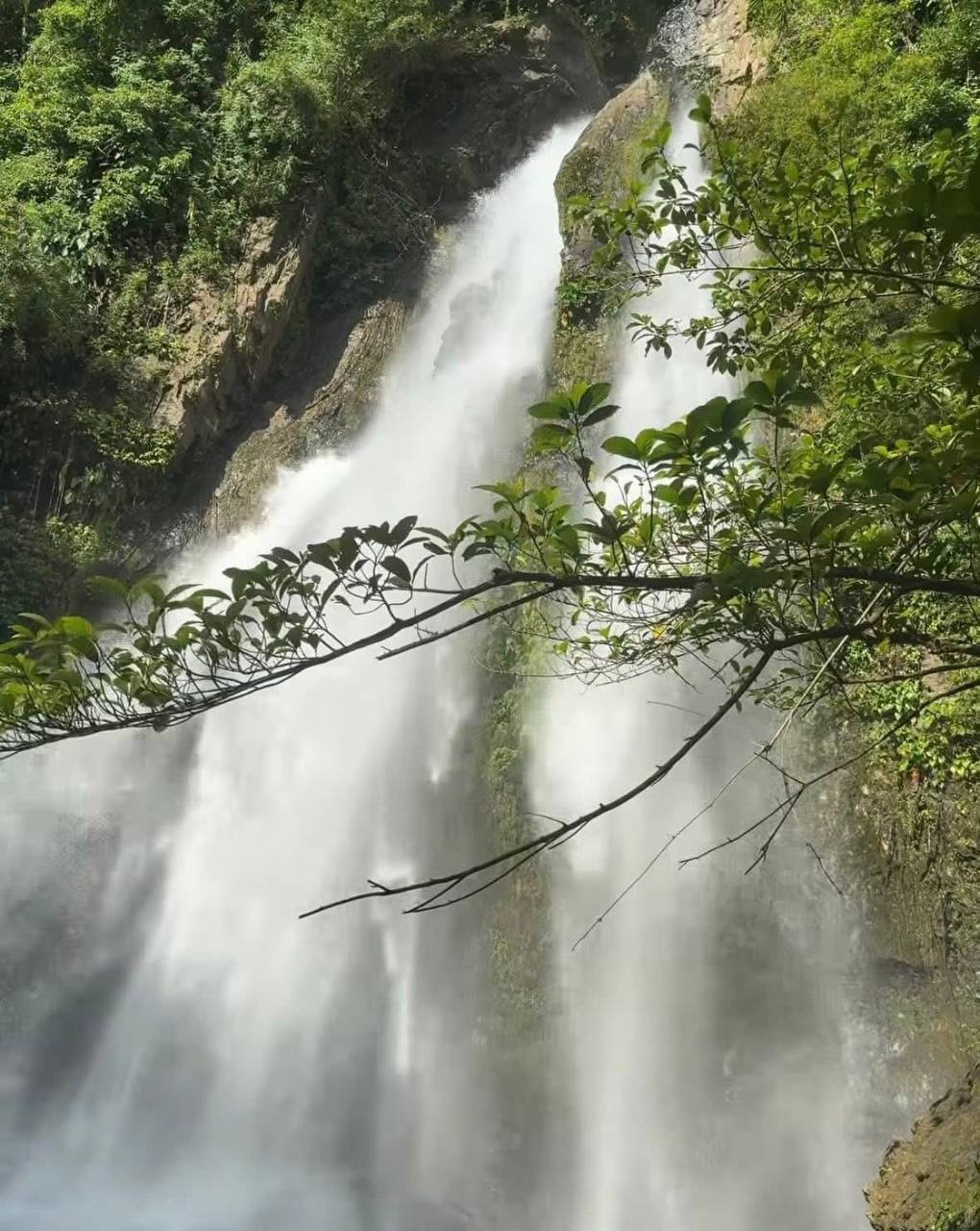 Тайская актриса в бикини у водопада