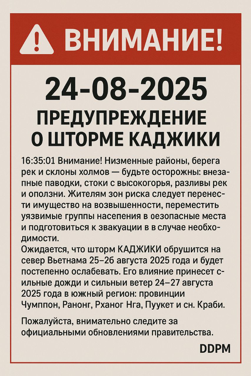 Шторм Каджики в Юго-Восточной Азии
