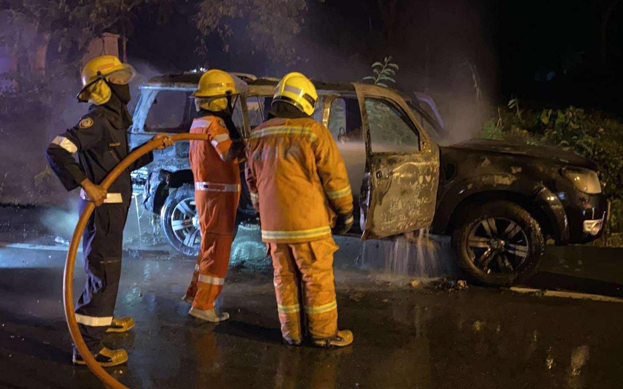 Внедорожник сгорел на Пхукете