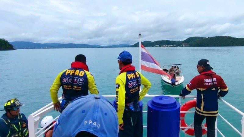 Пожар на катере у побережья Пхукета