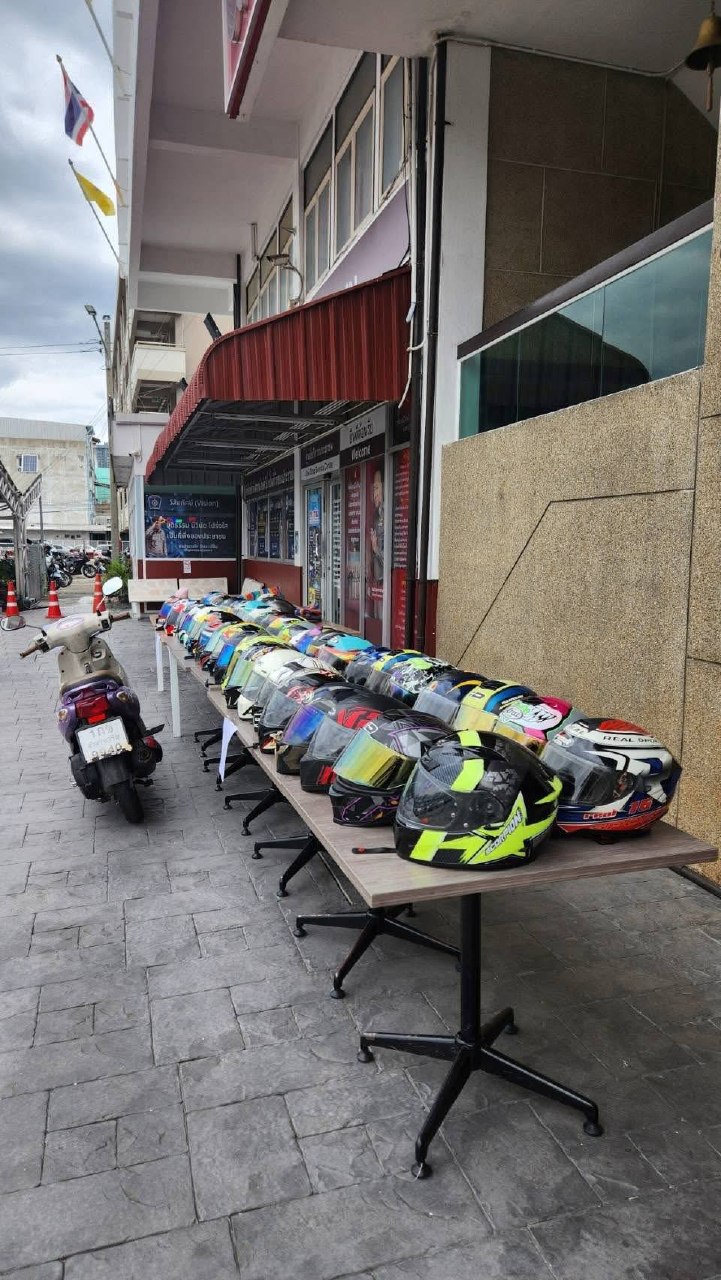 Арест серийного вора шлемов в Таиланде