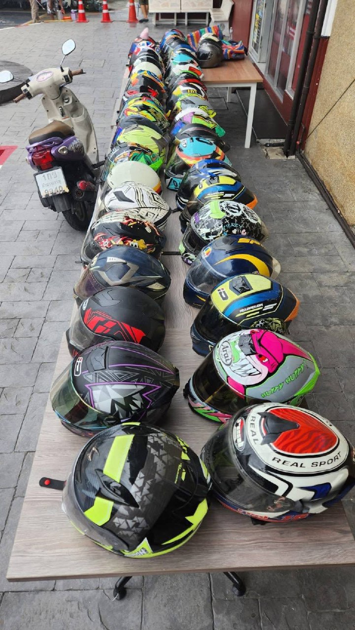 Арест серийного вора шлемов в Таиланде