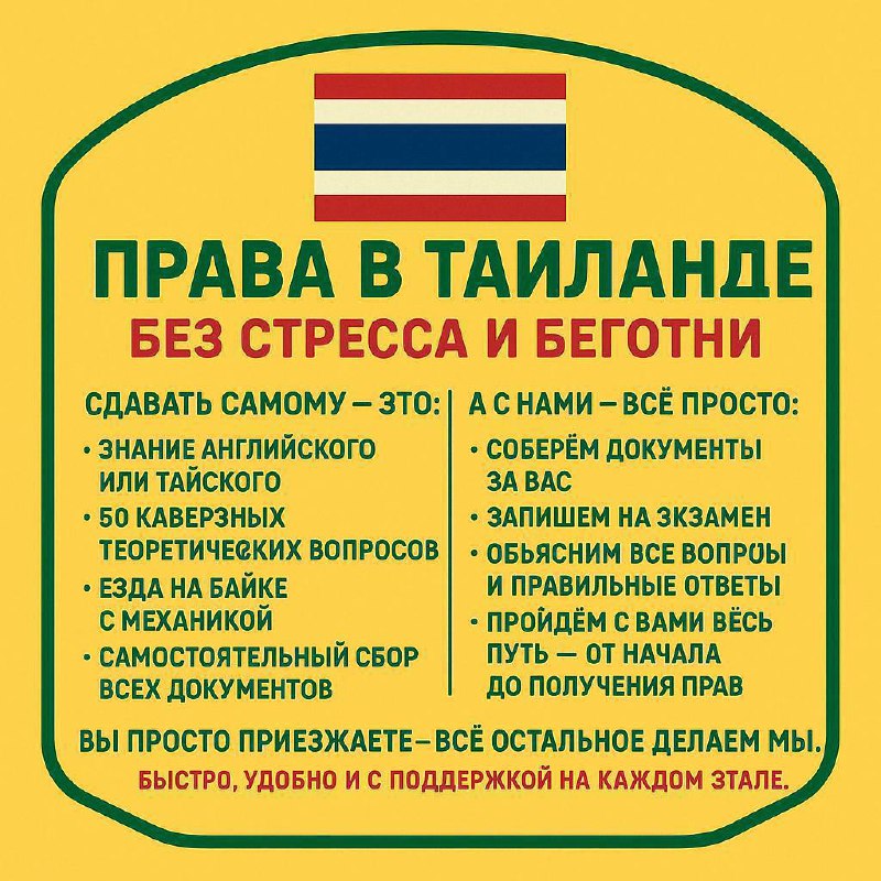 Получение прав в Таиланде