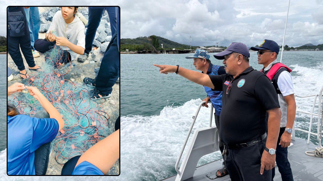 Удаление рыболовных сетей в бухте