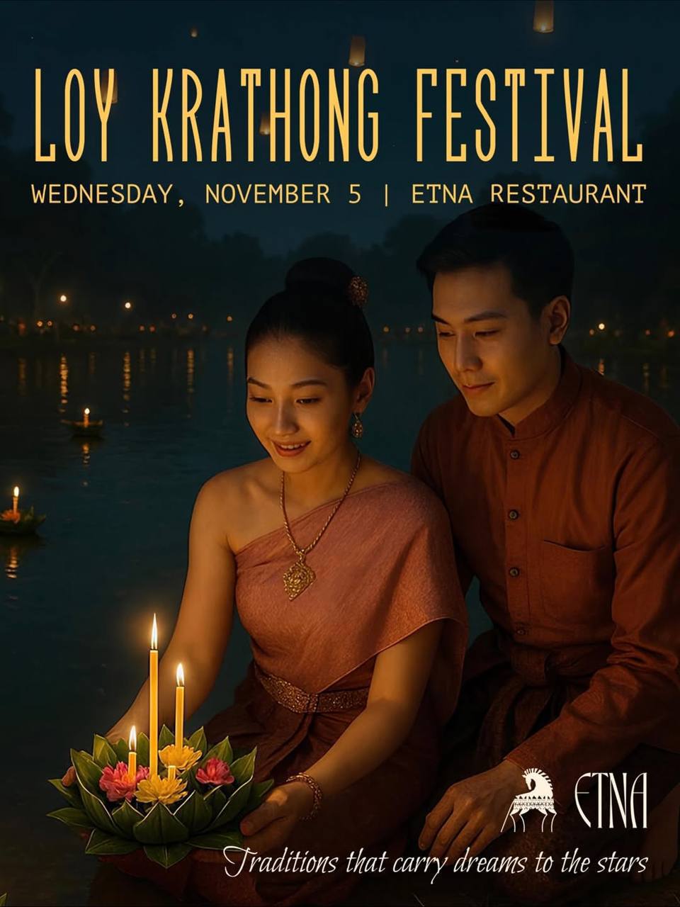 Тайский фестиваль на берегу озера