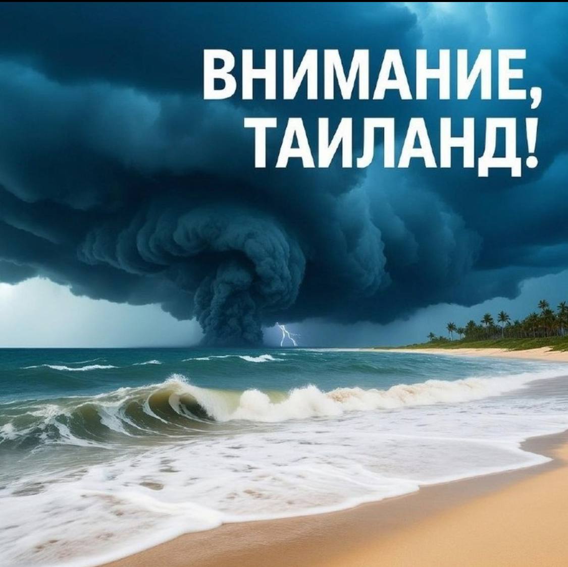 Предупреждение о шторме в Таиланде