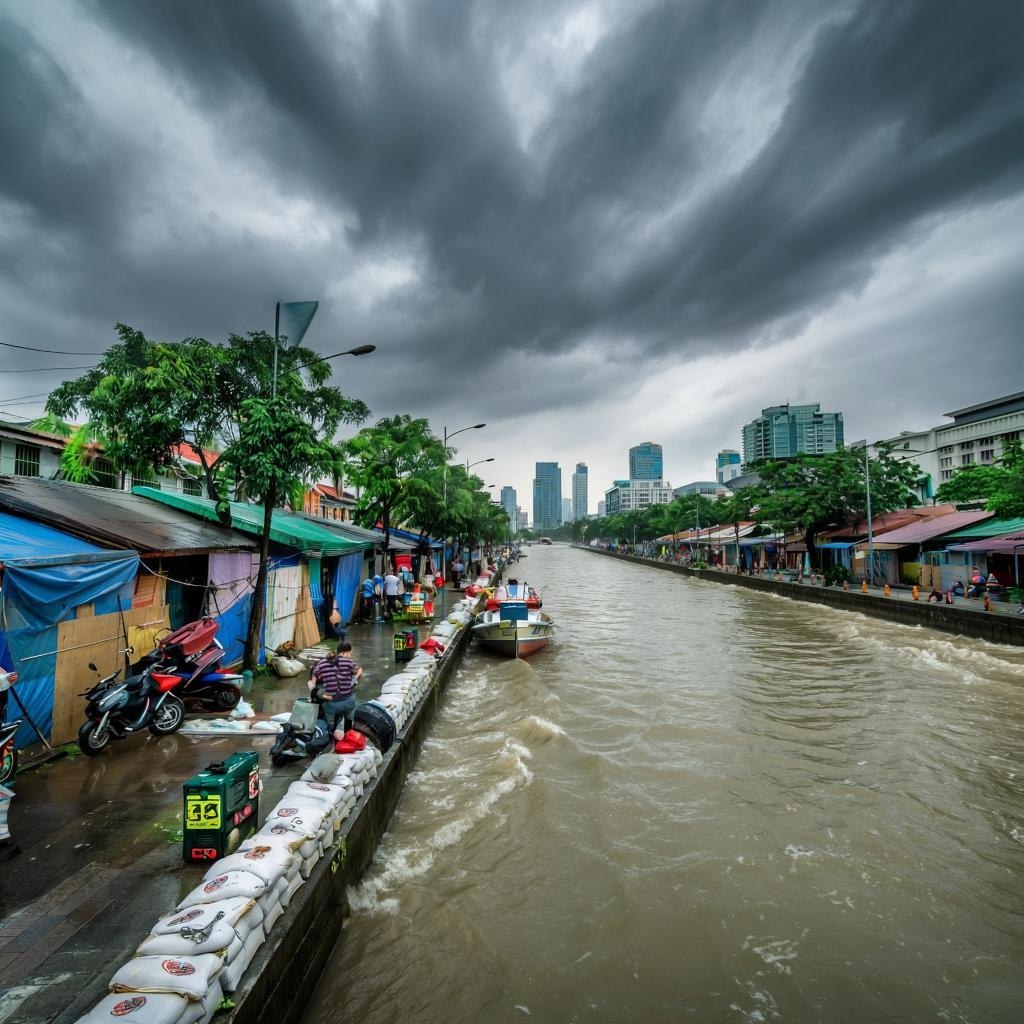 Бангкок готовится к тайфуну Калмаэги