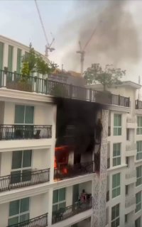 Пожар в кондо в центре Паттайи