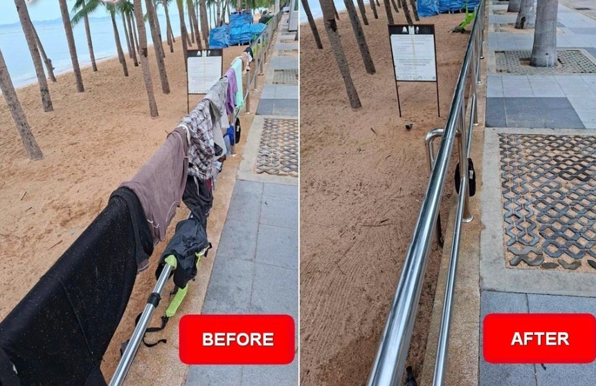 Борьба с бельем на улицах Паттайи