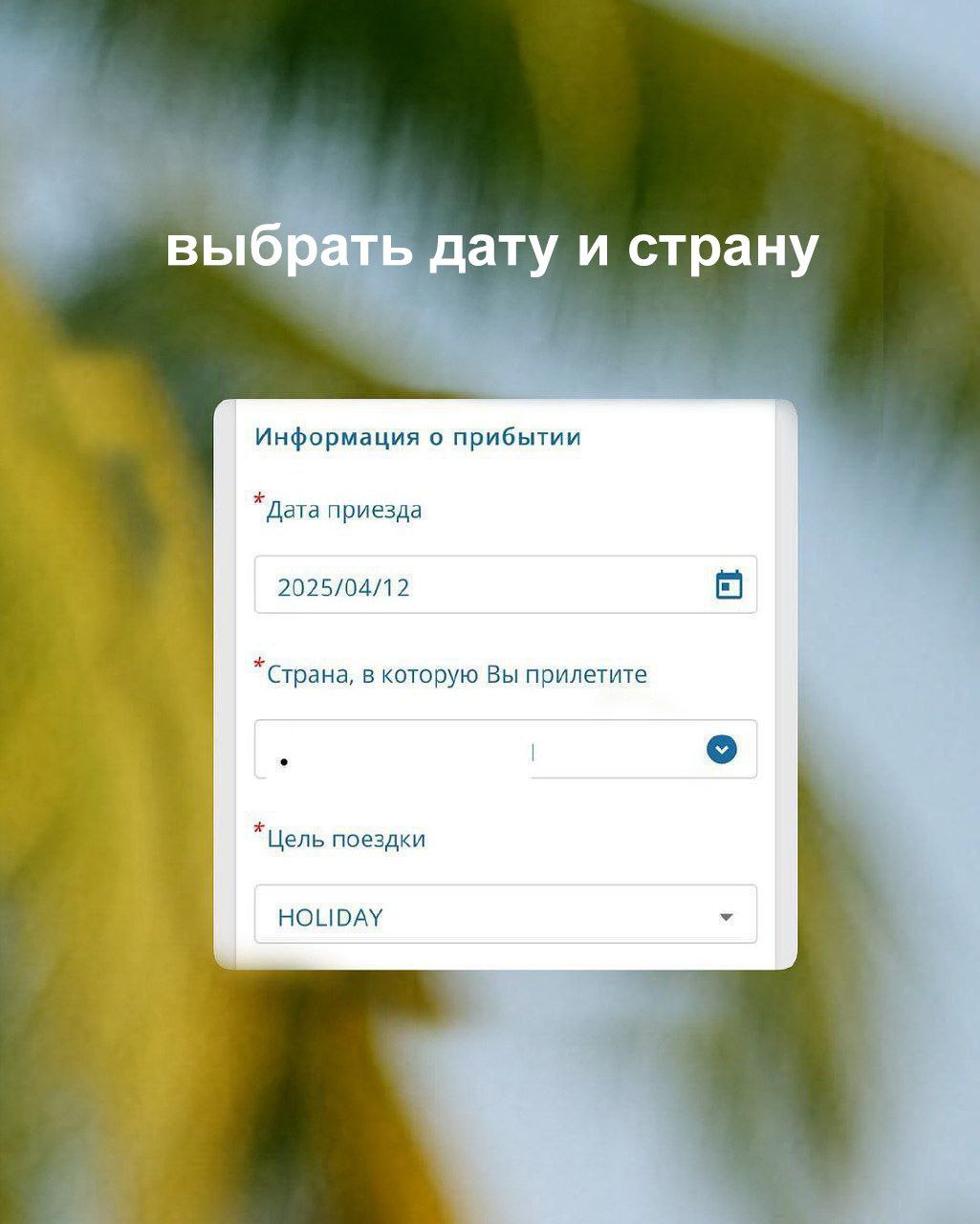 Электронная форма въезда в Таиланд