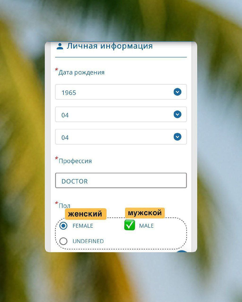 Электронная форма для въезда в Таиланд