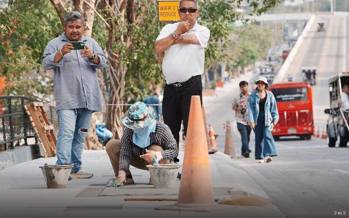 Обновление тротуаров в Паттайе