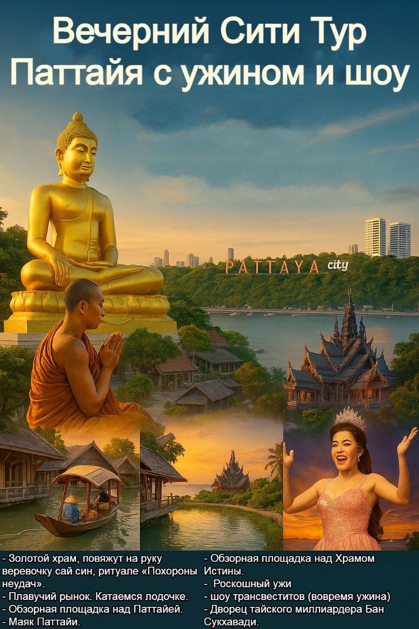 Вечерний сити тур Паттайя с ужином
