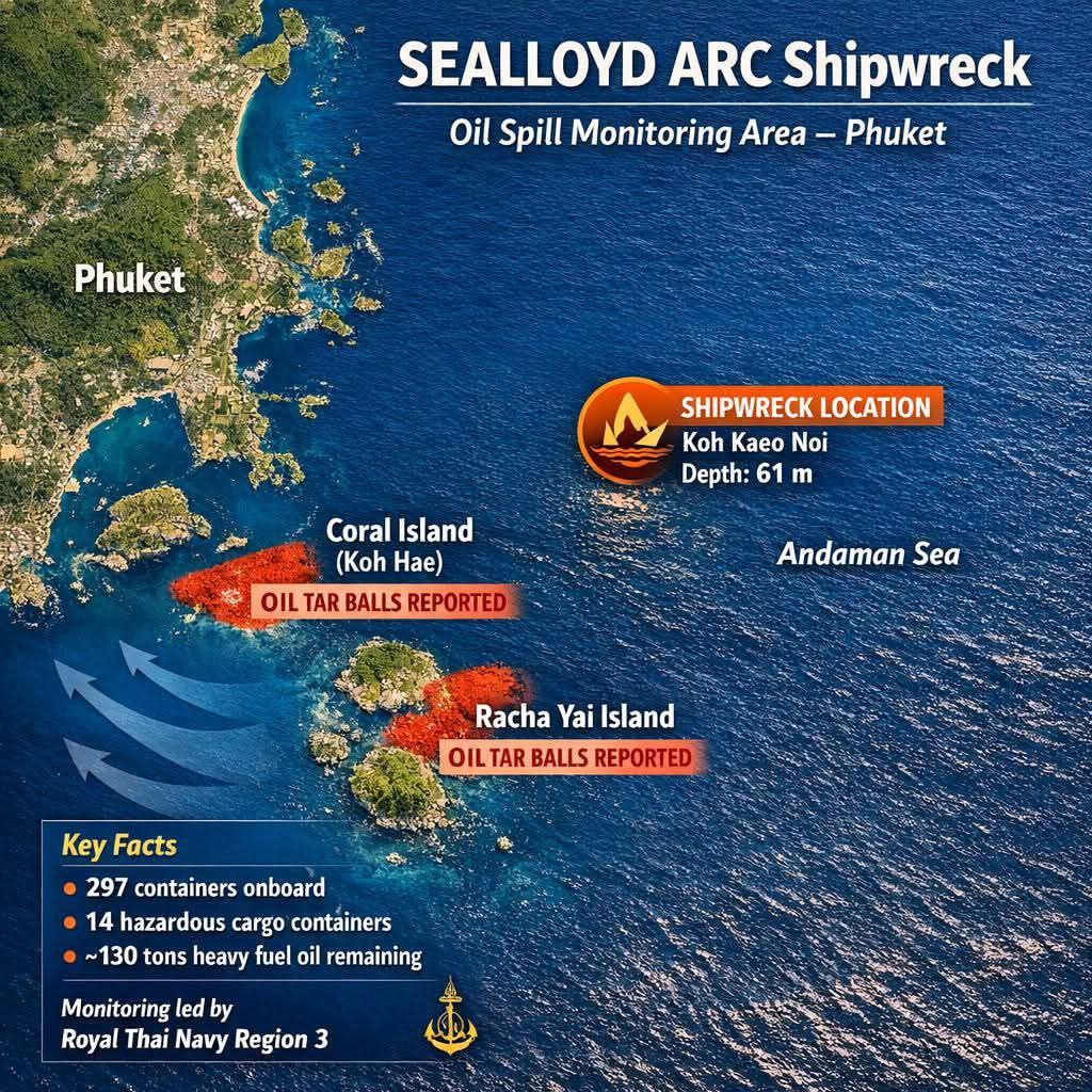 Мониторинг нефтяного загрязнения в Пхукете
